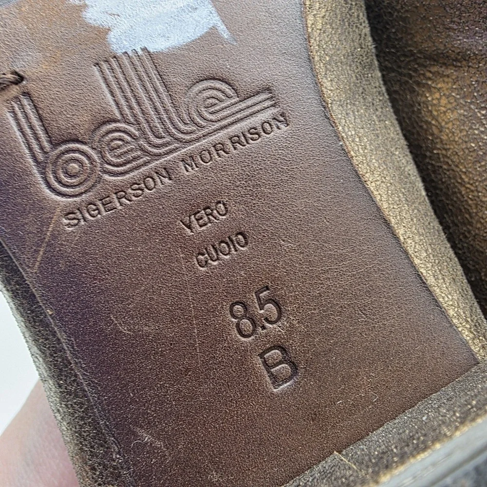 Vintage Belle Sigerson Morrison Effia Loafers‎ Women 8.5 Gold Metallic Designer